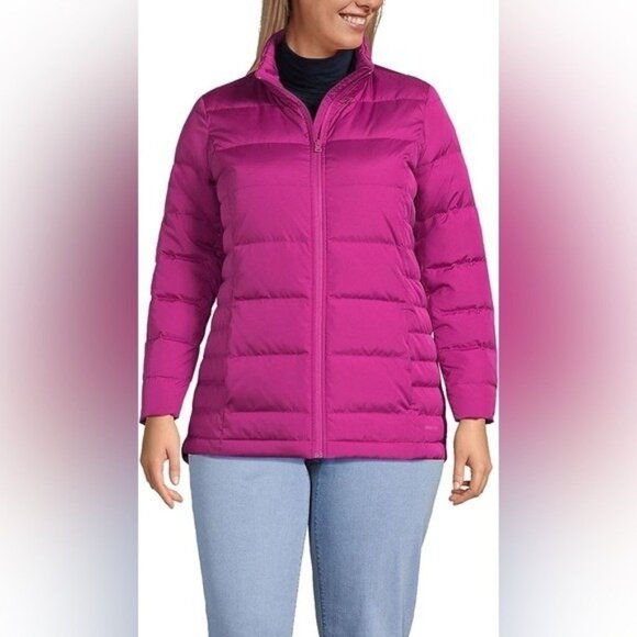 Lands' End Jackets & Blazers - Lands' End Women's Down Puffer Jacket in Magenta Size M (8-10)